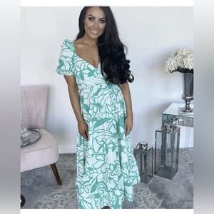 Poplin printed midi dress